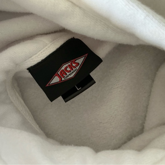 Jacks Surfboards White hooded Sweatshirt - large - Picture 3 of 3